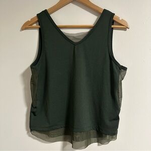 2/$40 ZYIA Forest Green Tank Top With Mesh Detailing